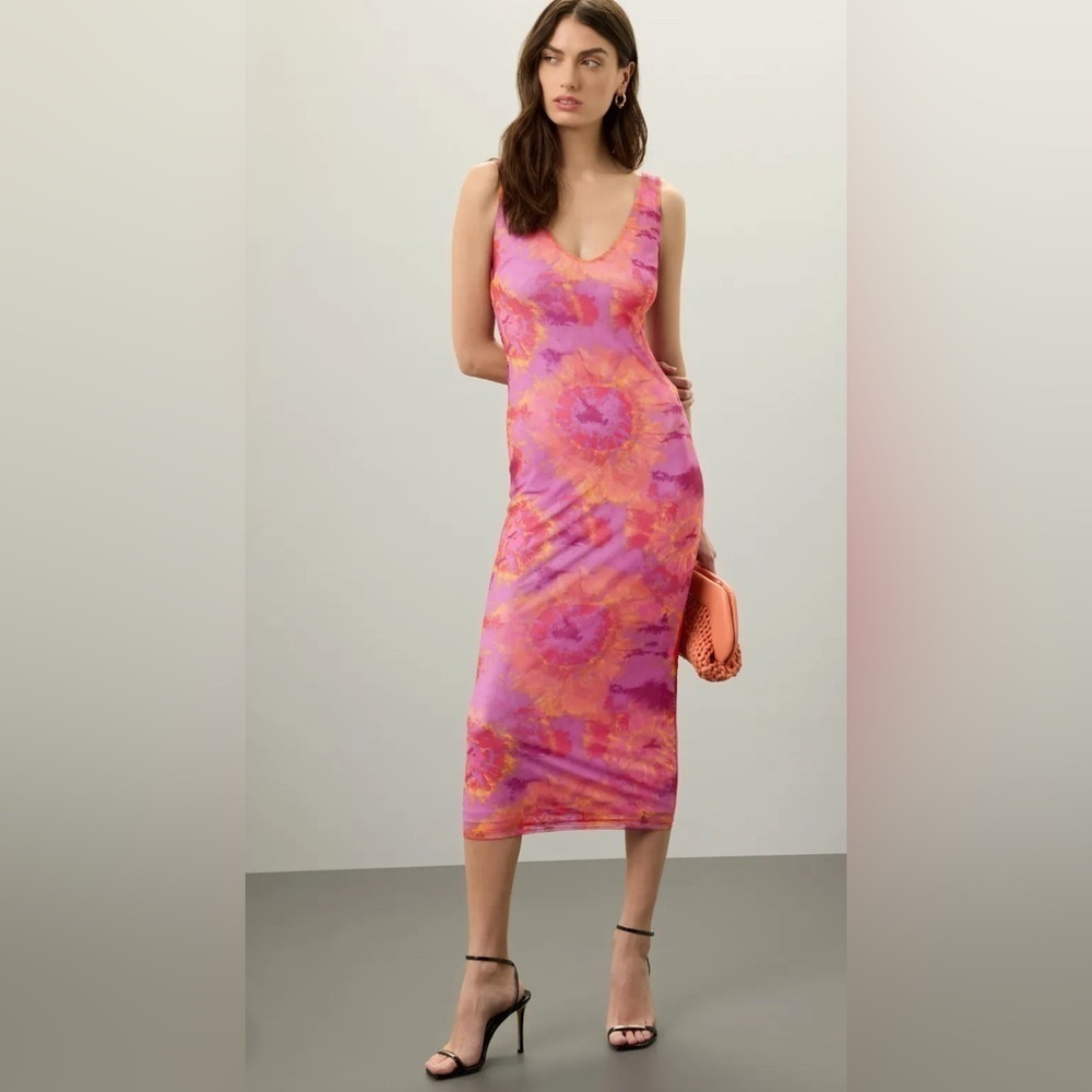 Ronny Kobo Tie Dye Mesh Maxi Dress size medium